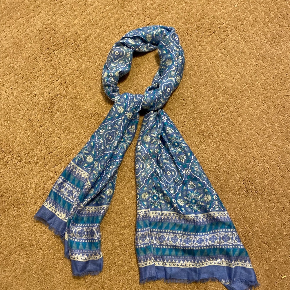 Blue Patterned Men's Scarf